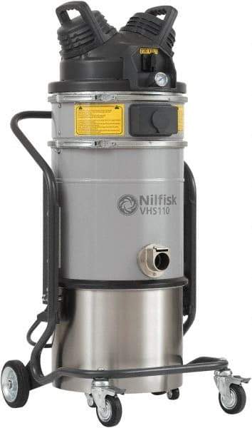 Nilfisk - 9.8 Gal, Stainless Steel Tank, Dry, General Purpose Vacuum Cleaner - 1.34 hp, 11.5 Amps - Industrial Tool & Supply