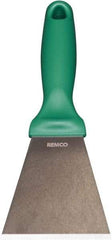 Remco - Stiff Stainless Steel Beveled Scraper - 3" Blade Width x 3-1/2" Blade Length, 5-13/32" Long Ergonomic Polypropylene Handle - Industrial Tool & Supply