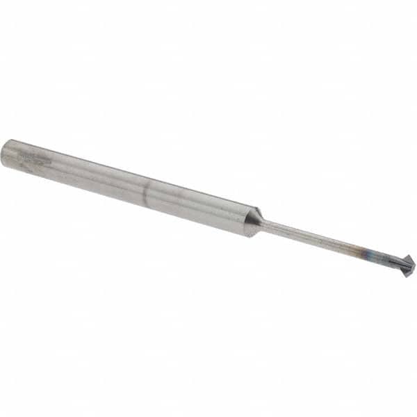 Accupro - 3/32° 3/32" Cut Diam, 0.047" Cut Width, 1/8" Shank, Solid Carbide Double-Angle Cutter - Industrial Tool & Supply