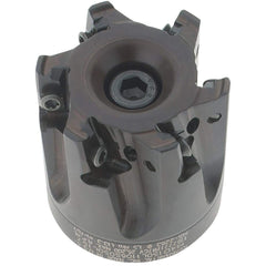 Kennametal - 6 Inserts, 1-1/2" Cut Diam, 1/2" Arbor Diam, 11mm Max Depth of Cut, Indexable Square-Shoulder Face Mill - 0° Lead Angle, 40mm High, LNGU110408SRGE Insert Compatibility, Through Coolant, Series Mill 4-11 - Industrial Tool & Supply