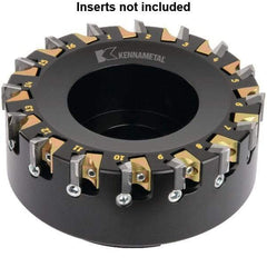 Kennametal - 16 Inserts, 5" Cut Diam, 1-1/2" Arbor Diam, 1/4" Max Depth of Cut, Indexable Square-Shoulder Face Mill - 0° Lead Angle, 2-3/8" High, KSDR100031E1W4S Insert Compatibility, Series KBDM - Industrial Tool & Supply