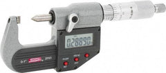 SPI - 0 to 1 Inch Measurement, 0.0001 Inch Accuracy, Electronic Crimp Height Micrometer - 0.00005 Inch Resolution, Ratchet Stop Thimble, LR44 Battery - Industrial Tool & Supply