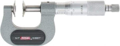 SPI - 0 to 1", Ratchet Stop Thimble, Mechanical Disc Micrometer - 0.0001" Accuracy, 0.79" Disc, 0.0001" Resolution, 0.31" Spindle Diam, Steel Face, NIST Traceability Certification Included - Industrial Tool & Supply