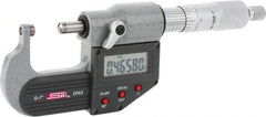 SPI - Electronic, 0 to 1" Measurement, Painted Finish Carbide Face Ball Anvil Micrometer - 0.00005" Graduation, Ratchet Stop Thimble - Industrial Tool & Supply