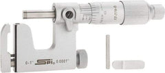 SPI - 0 to 1 Inch Range, Carbide Face, Chrome Plated Mechanical Multi Anvil Micrometer - Ratchet Stop Thimble, 0.0001" Graduation, 0.0001" Accuracy - Industrial Tool & Supply