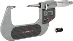 SPI - 1 to 2 Inch, Ratchet Stop, Electronic Point Micrometer - Accurate up to 0.0002 Inch, 30° Point Angle - Industrial Tool & Supply