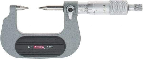 SPI - 1 Inch, Ratchet Stop, Mechanical Point Micrometer - Accurate up to 0.0001 Inch, 30° Point Angle - Industrial Tool & Supply