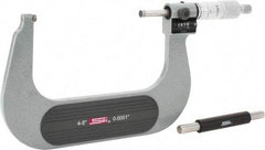 SPI - 4 to 5" Range, 0.0001" Graduation, Mechanical Outside Micrometer - Ratchet Stop Thimble, 2.76" Throat Depth, Accurate to 0.0002", Digital Counter - Industrial Tool & Supply