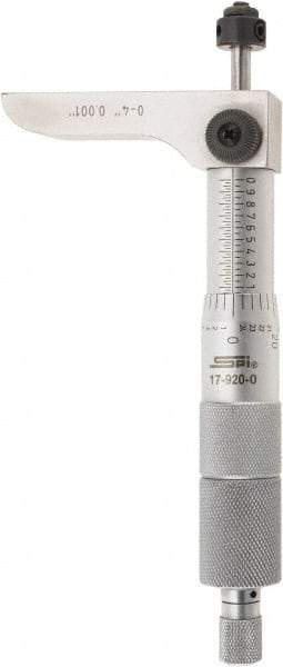 SPI - 0 to 4" Range, 4 Rod, Mechanical Depth Micrometer - Ratchet Stop Thimble, 2-1/4" Base Length, 0.001" Graduation, 4.5mm Rod Diam - Industrial Tool & Supply