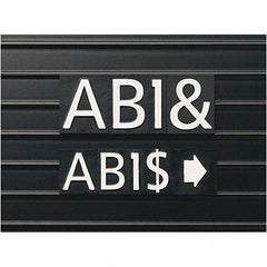 Quartet - 1" High x 8" Wide Alphanumeric Board Characters - Plastic, Includes (128) Characters - Industrial Tool & Supply