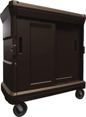 Made in USA - 56" Wide x 31" Long x 59" High Food Delivery System Cart - 2 Door, 132 Slot, Plastic, 2 Rigid/2 Swivel Casters - Industrial Tool & Supply
