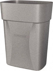 Made in USA - 14 Qt Gray Rectangle Trash Can - Polyethylene, None Graphic, Lid Not Included - Industrial Tool & Supply