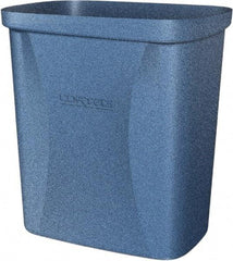 Made in USA - 10 Qt Blue Rectangle Trash Can - Polyethylene, None Graphic, Lid Not Included - Industrial Tool & Supply