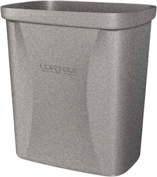 Made in USA - 10 Qt Gray Rectangle Trash Can - Polyethylene, None Graphic, Lid Not Included - Industrial Tool & Supply