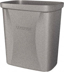 Made in USA - 10 Qt Gray Rectangle Trash Can - Polyethylene, None Graphic, Lid Not Included - Industrial Tool & Supply