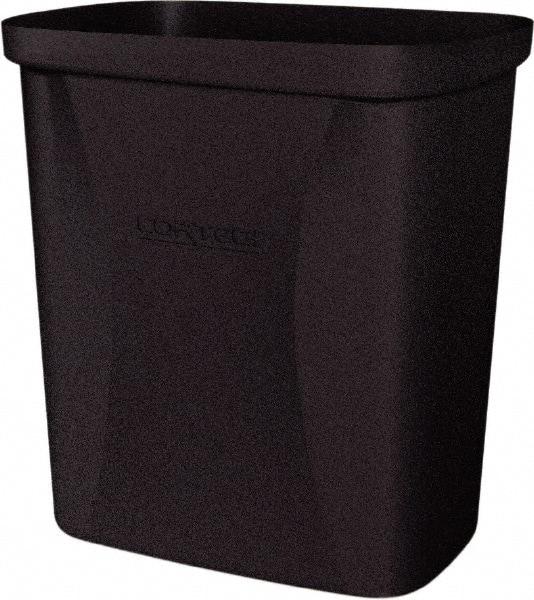 Made in USA - 10 Qt Black Rectangle Trash Can - Polyethylene, None Graphic, Lid Not Included - Industrial Tool & Supply