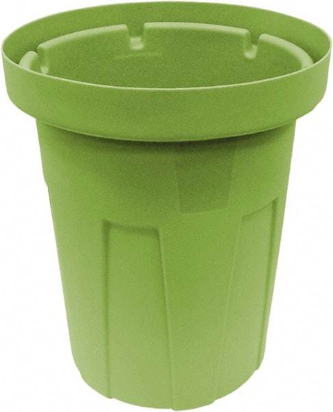 Made in USA - 50 Gal Green Round Trash Can - Polyethylene, None Graphic, Lid Not Included - Industrial Tool & Supply