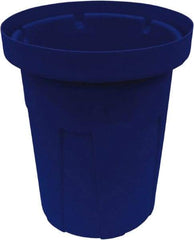 Made in USA - 40 Gal Blue Round Trash Can - Polyethylene, None Graphic, Lid Not Included - Industrial Tool & Supply