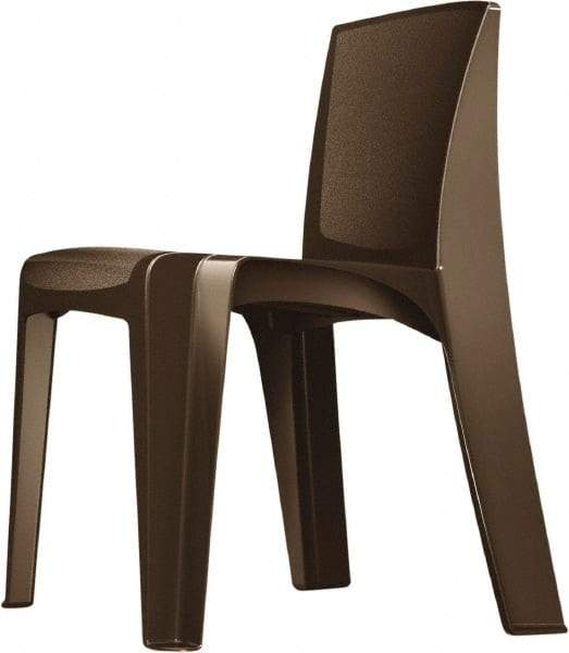 Made in USA - Polyethylene Brown Stacking Chair - Brown Frame, 21" Wide x 21" Deep x 30" High - Industrial Tool & Supply