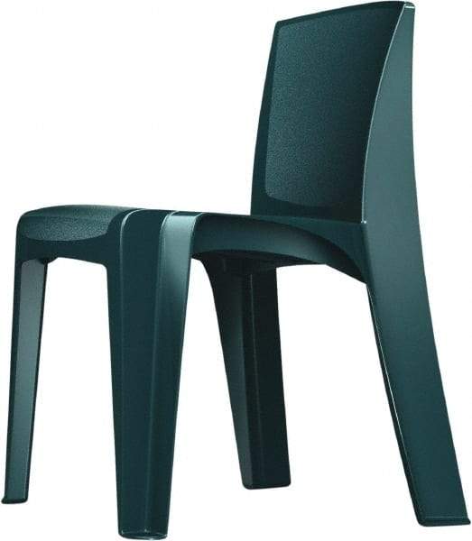 Made in USA - Polyethylene Green Stacking Chair - Green Frame, 21" Wide x 21" Deep x 30" High - Industrial Tool & Supply