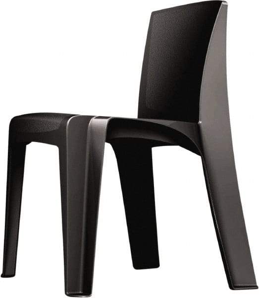 Made in USA - Polyethylene Black Stacking Chair - Black Frame, 21" Wide x 21" Deep x 30" High - Industrial Tool & Supply
