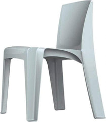 Made in USA - Polyethylene Fog Gray Stacking Chair - Gray Frame, 21" Wide x 21" Deep x 30" High - Industrial Tool & Supply