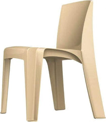 Made in USA - Polyethylene Buff Stacking Chair - Tan Frame, 21" Wide x 21" Deep x 30" High - Industrial Tool & Supply