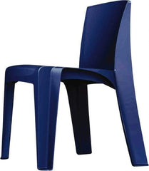 Made in USA - Polyethylene Slate Blue Stacking Chair - Slate Blue Frame, 21" Wide x 21" Deep x 30" High - Industrial Tool & Supply
