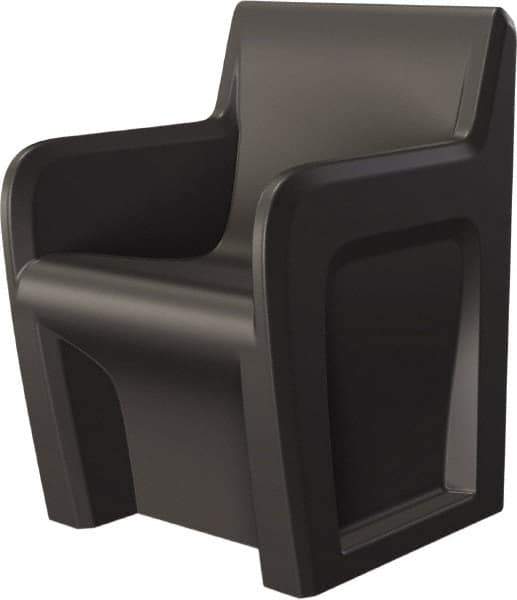 Made in USA - Black Polyethylene Guest Chair - 24" Wide x 33" High - Industrial Tool & Supply