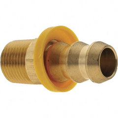 Value Collection - 1/2" ID 3/8 NPTF Barbed Push On Male Connector - Brass - Industrial Tool & Supply