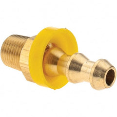 Value Collection - 1/4" ID 1/8 NPTF Barbed Push On Male Connector - Brass - Industrial Tool & Supply