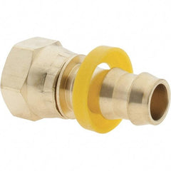 Value Collection - 1/2" ID 3/4 UNF Barbed Push On Female Connector - 1/2" OD, Brass - Industrial Tool & Supply