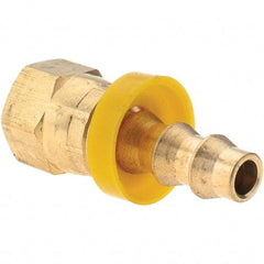 Value Collection - 1/4" ID 7/16 UNF Barbed Push On Female Connector - 1/4" OD, Brass - Industrial Tool & Supply