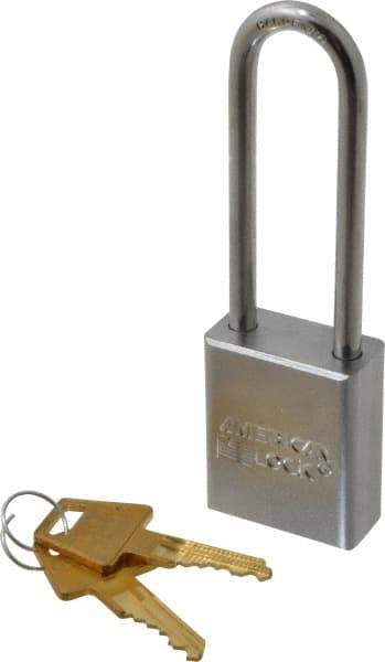 American Lock - 3" Shackle Clearance, Keyed Alike A5102 Padlock - 1/4" Shackle Diam, Steel - Industrial Tool & Supply