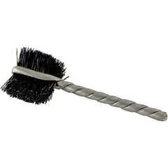 Brush Research Mfg. - 3/8" Diam Flat Nylon Tube Brush - 0.01" Filament Diam, 9/16" Brush Length, 2-1/4" OAL, 0.093" Diam Steel Shank - Industrial Tool & Supply