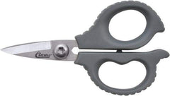 Clauss - 1/2" LOC, 6" OAL Stainless Steel High Leverage Scissors - Ambidextrous, Full Serrated, Glass-Filled Nylon Straight Handle, For Cutting, Kevlar - Industrial Tool & Supply