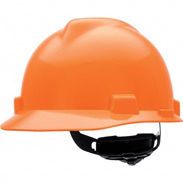 MSA - ANSI Type I Class E 4-Point Ratchet Short Brim Hard Hat - Industrial Tool & Supply