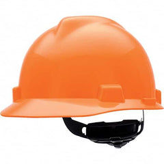 MSA - ANSI Type I Class E 4-Point Ratchet Short Brim Hard Hat - Industrial Tool & Supply