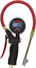 Milton - 0 to 255 psi Digital Straight Foot Dual Head Tire Pressure Gauge - AAA Battery, 15' Hose Length - Industrial Tool & Supply