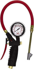 Milton - 0 to 230 psi Dial Straight Foot Dual Head Tire Pressure Gauge - 15' Hose Length - Industrial Tool & Supply