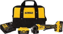 DeWALT - 4-1/2" Wheel Diam, 9,000 RPM, Cordless Angle & Disc Grinder - 5/8-11 Spindle, 20 Volts - Industrial Tool & Supply