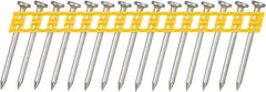 DeWALT - 13 Gauge 0.102" Shank Diam 1-1/2" Long Concrete Nails for Power Nailers - Steel, Zinc Finish, Smooth Shank, Angled Stick Plastic Collation, Round Head - Industrial Tool & Supply