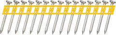 DeWALT - 13 Gauge 0.102" Shank Diam 1-1/4" Long Concrete Nails for Power Nailers - Steel, Zinc Finish, Smooth Shank, Angled Stick Plastic Collation, Round Head - Industrial Tool & Supply