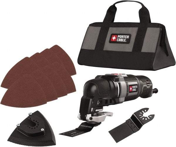 Porter-Cable - 120 Volt Electric Multi-Tool Kit - 10,000 to 22,000 RPM, 3 Amps - Industrial Tool & Supply