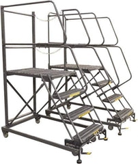 Ballymore - 96" 6 Step Single Entry Work Platform - Rolling Work Platform, 800 Lb Capacity, 60" Platform Height, 33" Base Width x 107" Base Depth, Grip Strut - Industrial Tool & Supply