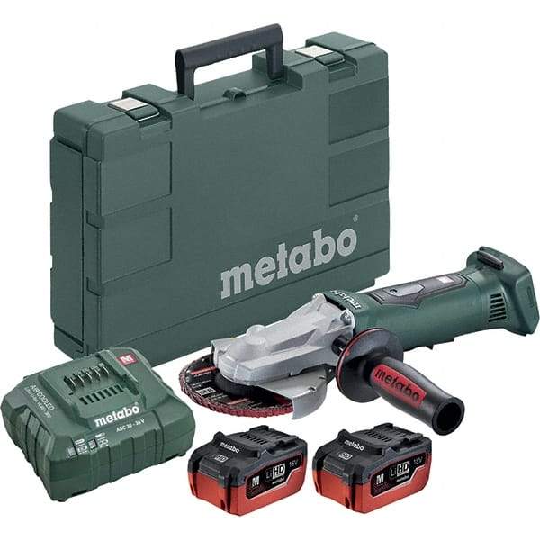 Metabo - 5" Wheel Diam, 8,000 RPM, Cordless Angle & Disc Grinder - 5/8-11 Spindle - Industrial Tool & Supply