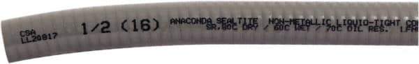 Anaconda Sealtite - 1" Trade Size, 100' Long, Flexible Liquidtight Conduit - PVC, 25.4mm ID, Gray - Industrial Tool & Supply