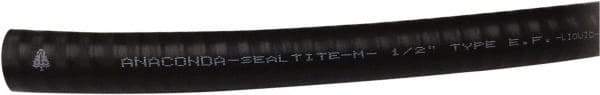 Anaconda Sealtite - 3/4" Trade Size, 1,000' Long, Flexible Liquidtight Conduit - Galvanized Steel & PVC, 19.05mm ID, Black - Industrial Tool & Supply
