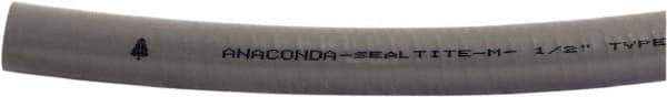 Anaconda Sealtite - 3/4" Trade Size, 100' Long, Flexible Liquidtight Conduit - Galvanized Steel & PVC, 3/4" ID, Gray - Industrial Tool & Supply