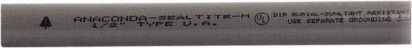 Anaconda Sealtite - 3/8" Trade Size, 1,500' Long, Flexible Liquidtight Conduit - Galvanized Steel & PVC, 9.525mm ID, Gray - Industrial Tool & Supply
